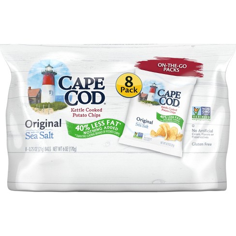 Cape Cod Potato Chips Less Fat Original Kettle Chips Snacks - 8ct - image 1 of 4
