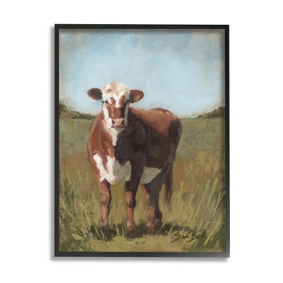 Stupell Industries Cattle Vast Countryside Field Framed Giclee Art