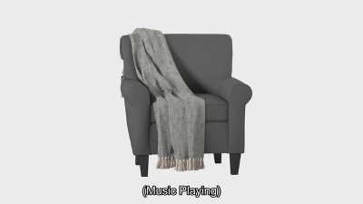 Jacqui 70" Gray and Silver Reversible Cotton Throw