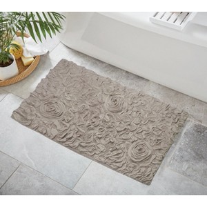 Bell Flower Collection Cotton Floral Pattern Tufted Bath Rug - Home Weavers - 1 of 4