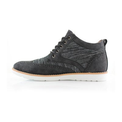 Polar Fox Mens Colbert MPX506059 Mid-Top Knitted Wing-Tip Sneaker Boots, in Black, Size 7 — фото 4
