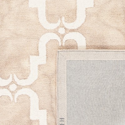 Ivory Wool Hand-Tufted Rectangular Dip Dye Area Rug