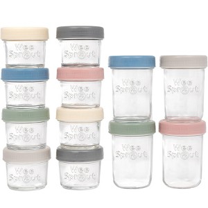 WeeSprout Glass Baby Food Storage Jars with Lids, Reusable Small Containers -  4/8 oz, 8/12 Pack - 1 of 4