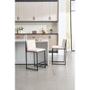 CAVINAS Bar Stools Set of 2, Upholstered Linen Counter Stools, Island Chairs with Metal Footres for Kitchen Island - 3 of 4