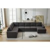 TiramisuBest Large L-Shaped Modular Sofa Set with Detachable Components, Plush Cushions & Decorative Throws, Dark Gray - 2 of 4