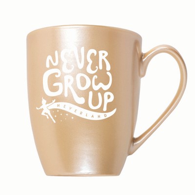 Elanze Designs Never Grow Up Neverland 10 ounce New Bone China Coffee Tea Cup Mug, Pearlescent Sand