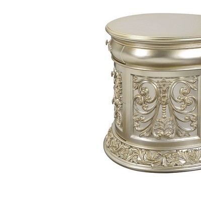 Sorina Antique Gold Oval 3-Drawer Nightstand