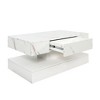 Kumasinova 16.9" Chic 2-Tier LED Coffee Table with Drawer,Modern Stone Grain Center Table for Living Room,PB&MDF Cocktail Table with RGB Lights - 4 of 4
