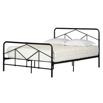Sazena Queen Black Metal Geometric Platform Bed Frame