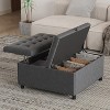 TYBOATLE 35.5'' Square Ottoman with Storage, Large Ottoman Coffee Table, 500 lb Large Ottoman with Storages for Living Room, Black - 2 of 4