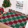 Coolmee Christmas Living Room Area Rug Machine Washable Rugs Carpet Indoor Door Mat Non-Slip Snowflake Rug for Bedroom Kitchen Green - 2 of 4