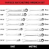 14-Piece Silver Metric Ratcheting Wrench Set (6-19mm) ¨C Chrome Vanadium Steel with Storage Bag for Truck/Garage Projects - 2 of 4