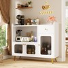 Aheaplus Modern Buffet Cabinet with Glass Door For Living Room - 2 of 4