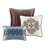 Sapphtopaz 7 Pcs Traditional Jacquard Design Comforter Set, Bedding Set Quilt Set with Beautiful Geometric and Damask Design, Machine Washable - 2 of 4