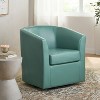 GDFStudio Jackson Contemporary Faux Leather Upholstered Swivel Club Chair - 2 of 4