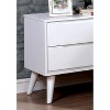 Gulches White Mid-Century Nightstand with Tapered Legs and Modern Flair - 4 of 4