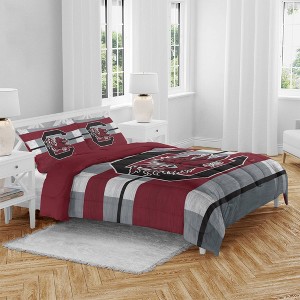 NCAA South Carolina Gamecocks Heathered Stripe Queen Bedding Set in a Bag - 3pc - 1 of 3