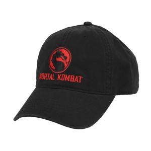 Mortal Kombat Classic Logo Adult Black Dad Cap - 1 of 4