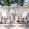 Outsunny 3 Pieces Outdoor Bistro Set, Patio Furniture with Stackable Chairs and Glass Table, High Back Small Patio Set for Balcony, Porch - 2 of 4