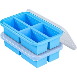 Silicone Freezer Trays with Lid, Easy-Release Reusable Soup Containers for Freezing Broths, Sauces, and Leftovers - 1 of 4