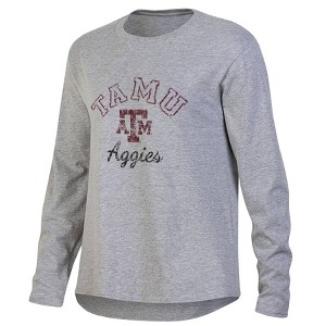 NCAA Texas A&M Aggies Women's Gray Long Sleeve T-Shirt - 1 of 3