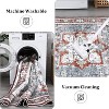 Machine Washable Vintage Farmhouse Area Rug - Rust Print Distressed Design, Ultra Soft Non-Slip Carpet for Living Room, Bedroom - 2 of 4