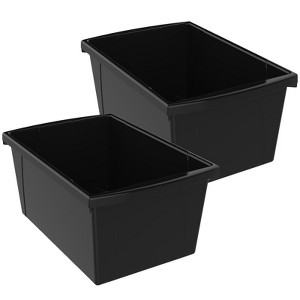 Storex Medium Classroom Storage Bin, Black, Pack of 2 - 1 of 1