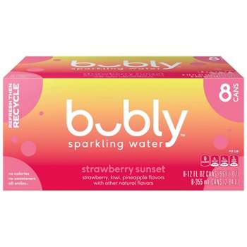 bubly Strawberry Sunset Sparkling Water - 8pk/12 fl oz Cans