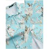 Men's Hawaiian Shirt Short Sleeve Linen Button Down Shirts Casual Floral Printed Beach Shirts with Pocket - 2 of 4