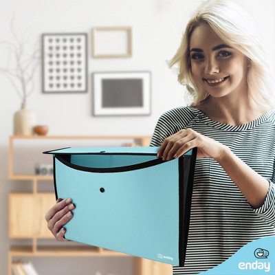 Blue A4 Letter Size Expandable Document Holder with Snap Closure