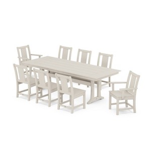 POLYWOOD 9pc Prairie Farmhouse Outdoor Patio Dining Set with Trestle Legs - 1 of 1