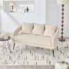 53.7" Modern Velvet Loveseat Sofa with Open Back & 3 Pillows,Small 2-Seater Couch for Living Room Bedroom Apartment-Baofuwish - 3 of 4
