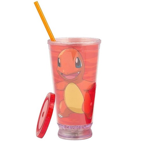 JUST FUNKY Pokemon Squirtle 16oz Plastic Carnival Cup Tumbler with Lid and  Reusable Straw