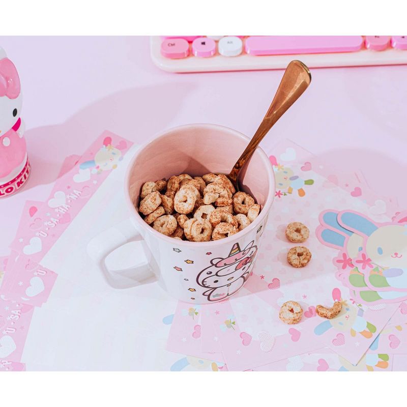 Silver Buffalo Sanrio Hello Kitty Unicorn Ceramic Latte Mug | Holds 17 Ounces, 4 of 9