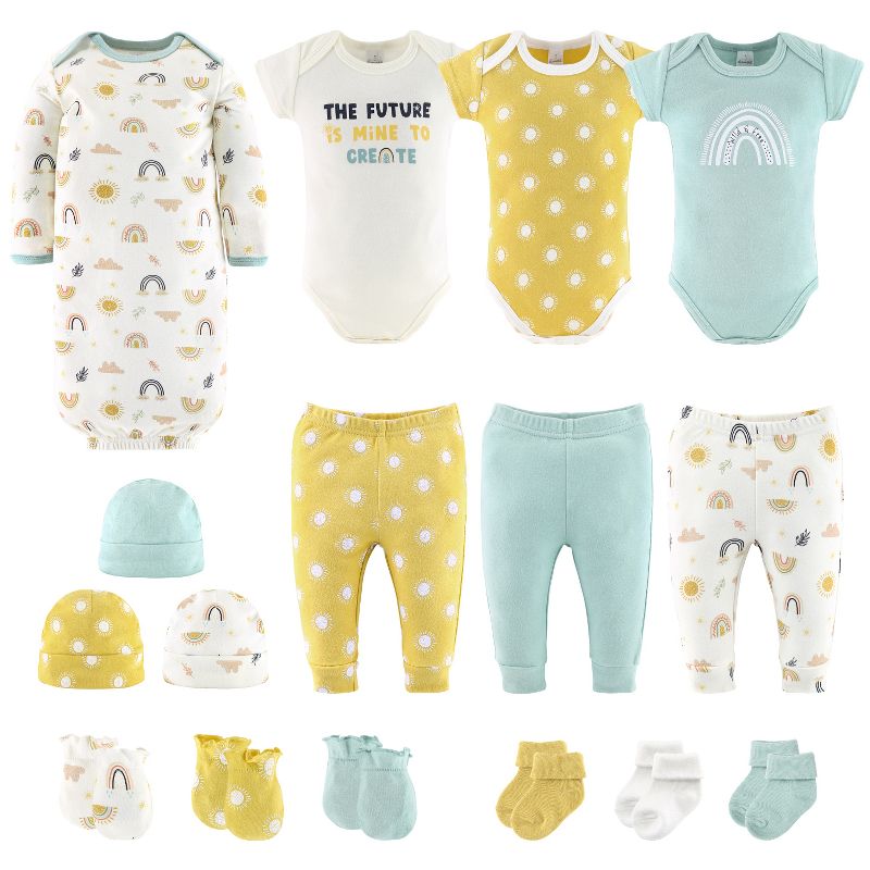 The Peanutshell Sunny Side Up 16-Piece Baby Clothes, Layette Gift Set, 0-3 Months, 1 of 7