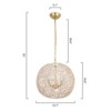 Maxax 11.8" 3-Light Gold Rattan Chandelier, Boho Farmhouse Pendant Light for Bedroom Living Room Nook - 3 of 4