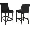 Roundhill Furniture Cobre Contemporary Velvet Counter Stool with Nailhead Trim, Black,Set of 2 - 2 of 4
