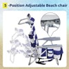 FURNIinspire Outdoor Portable Chair Adjustable Back with Storage for Relaxing Adventures, Blue Stripes, 24.8"*25.6"*32.28" - 3 of 4