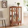 FURNIinspire Utility Storage Cabinets Curio Cabinet, Showcase, Display Cabinet With Mirrored Back Panel For Home, Office, Brown, 11.81"*25.98"*43.39" - 4 of 4