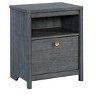 Vynxaria Modern Night Stand - Blue & Gray Finish, Spacious Top, Smooth-Glide Drawer, Open Shelf, Compact, Durable, Easy Assembly - 2 of 4