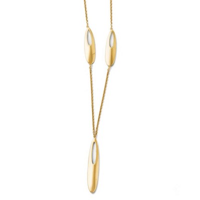 Black Bow Jewelry 14k Yellow Gold Italian Polished Oval Links Necklace, 18 Inch