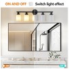 Maliang Modern 4-Light Vanity Mirror Light, Frosted White Glass with Black Iron Frame (Bulb Not Included) - 2 of 4