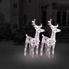 vidaXL Christmas Reindeers Xmas Decoration Light Display with LEDs Acrylic - Warm White Set of 2 - 2 of 4