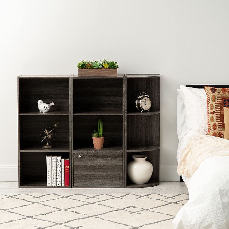 IRIS USA 3-Tier Small Spaces Corner Wood Bookshelf Storage, 2 of 5