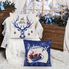Blue Christmas Throw Pillow Covers 18x18 Set of 4 Xmas Series Holiday Cushion Pillow Cover Christmas Decorations - 4 of 4