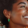 Ross-Simons Jade "Good Fortune" Drop Earrings in 14kt Yellow Gold - 2 of 3