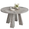 Round Dining Table for 4-6, 47" Wood Kitchen Dinner Table with Sturdy Base Pedestal for Living Room, Apartment - 2 of 4