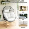 POCASSY Egg Chair Outdoor Glider Chair, All Weather Wicker Rattan Hammock Egg Chair with Head Pillow - 3 of 4