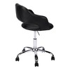 APRILSOUL Modern Low-Back Office Chair Adjustable Swivel Ergonomic Black Leather Look Chrome Base Integrated Arms Computer Desk Task - 4 of 4