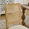 Lyngins 2-Piece Louis Armless Dining Chairs with Square Rattan Backrest & Exquisitely Carved Solid Wood Frame, French Kitchen Chair for Living Room - 4 of 4